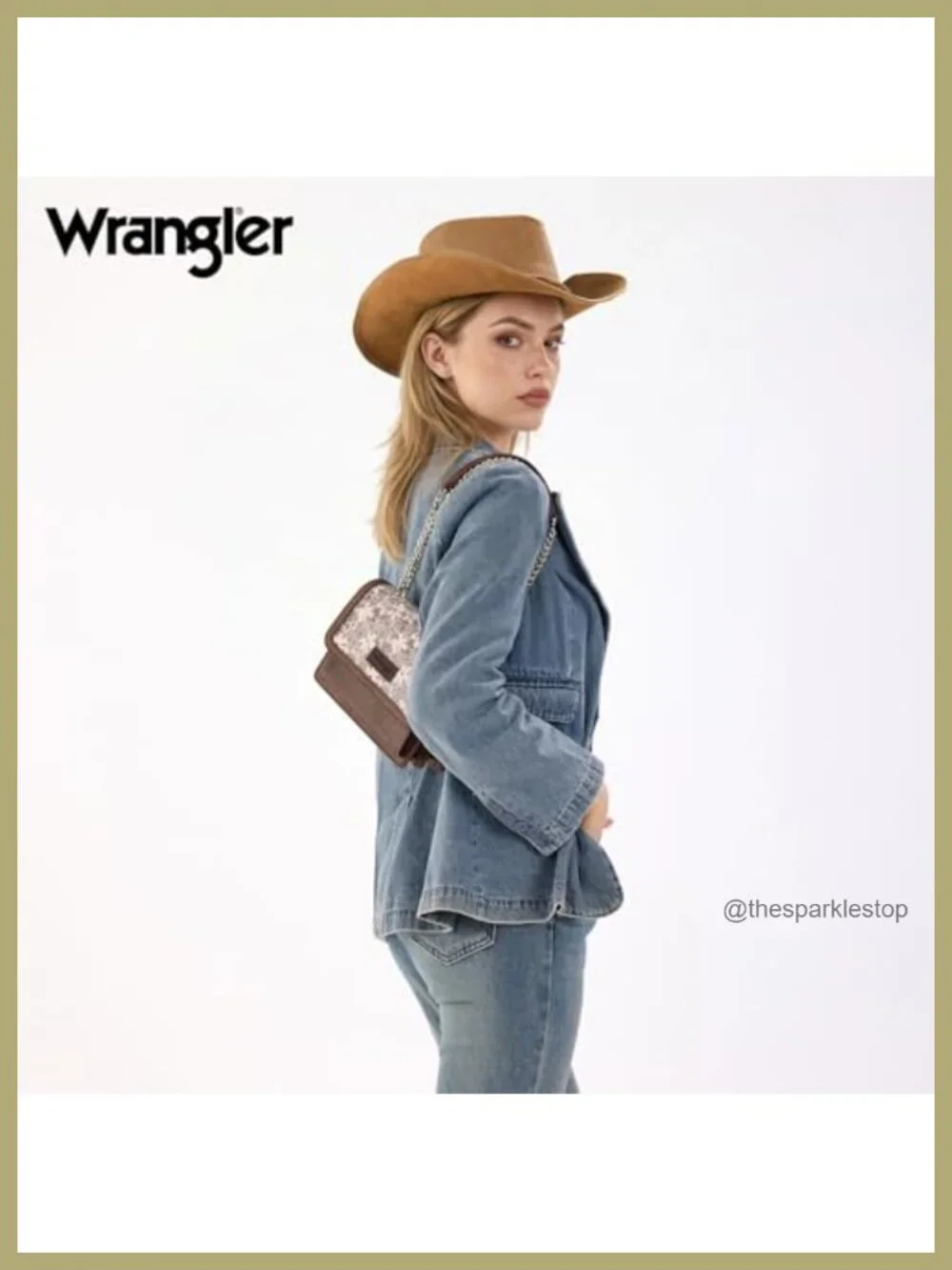 Wrangler Flap Crossbody Purse for Women Floral Tooled Shoulder Bag